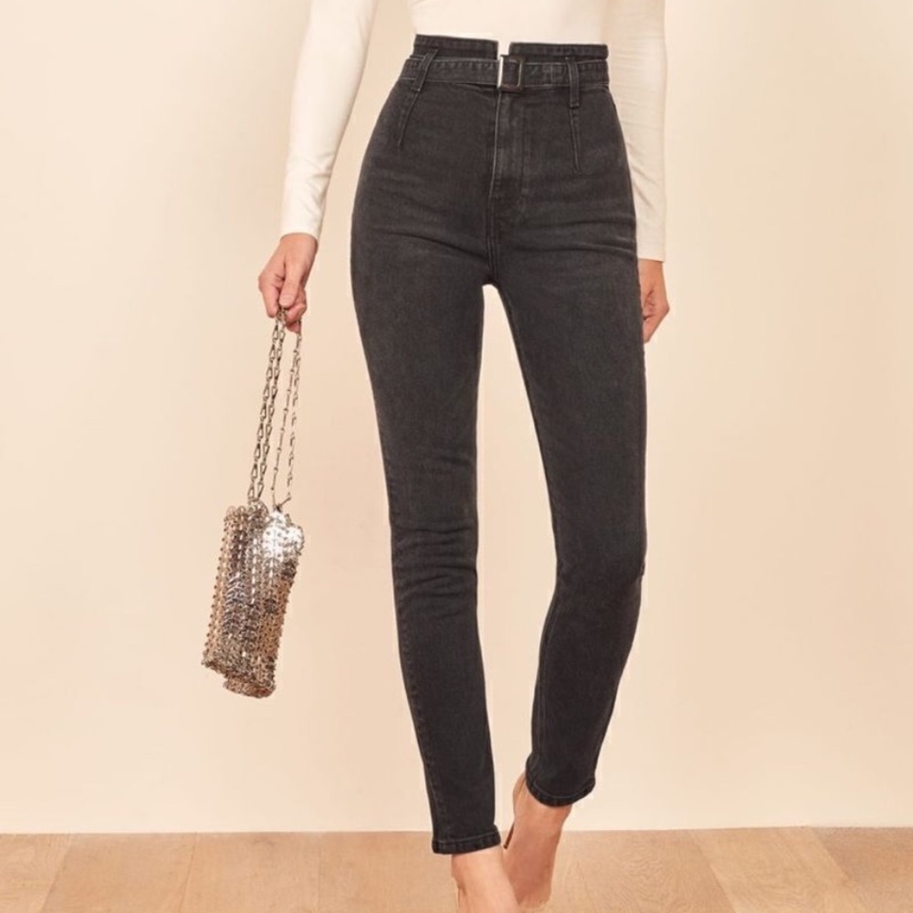Reformation Kayo High & Skinny Erie Dark Wash Denim Jeans High Waist 30
